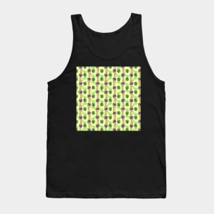 Tropical Pinapple and Leaves Pattern Tank Top